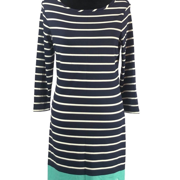 Southern Tide Navy Stripe Long Sleeve Dress size Small - Picture 6 of 10